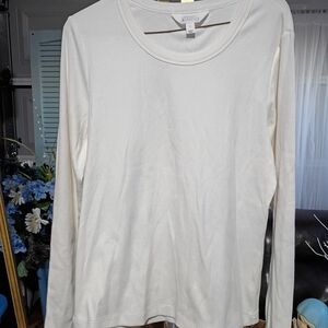 Market & Spruce White Long Sleeve Top